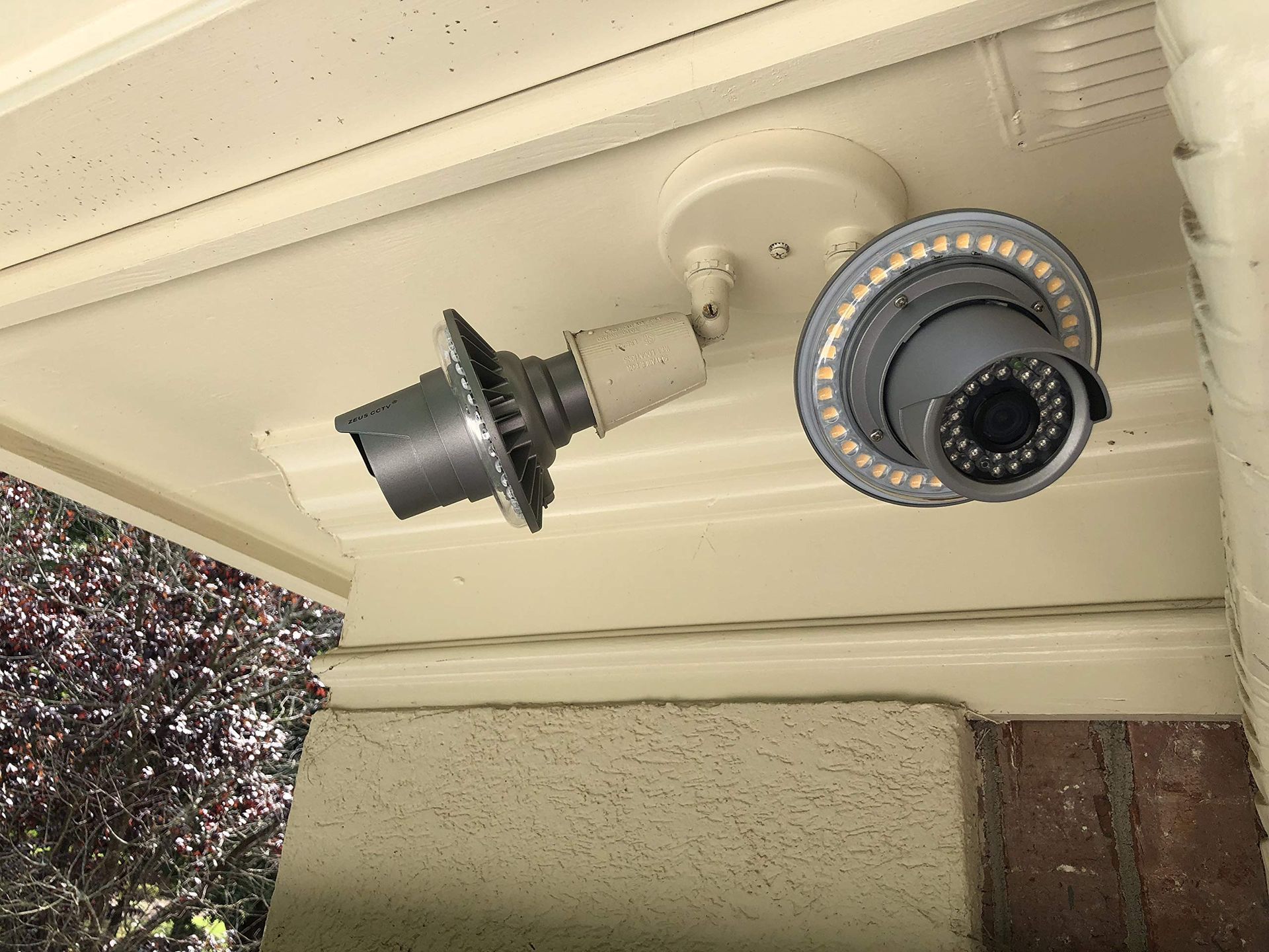 Professional security camera installed on a building